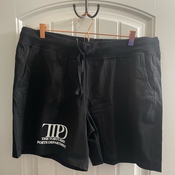 Hanes Brand TTPD Inspired Athletic Shorts With Pockets - Black Taylor Inspired - Picture 1 of 3